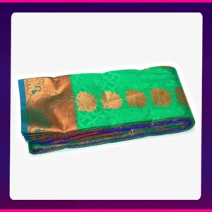 Aathira All Self Sarees Golden Green - Image 2