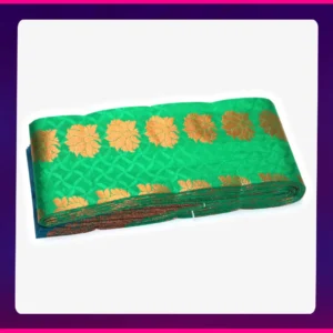 Aathira All Self Sarees Golden Green - Image 3