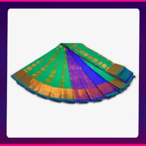 Aathira All Self Sarees Golden Green - Image 1